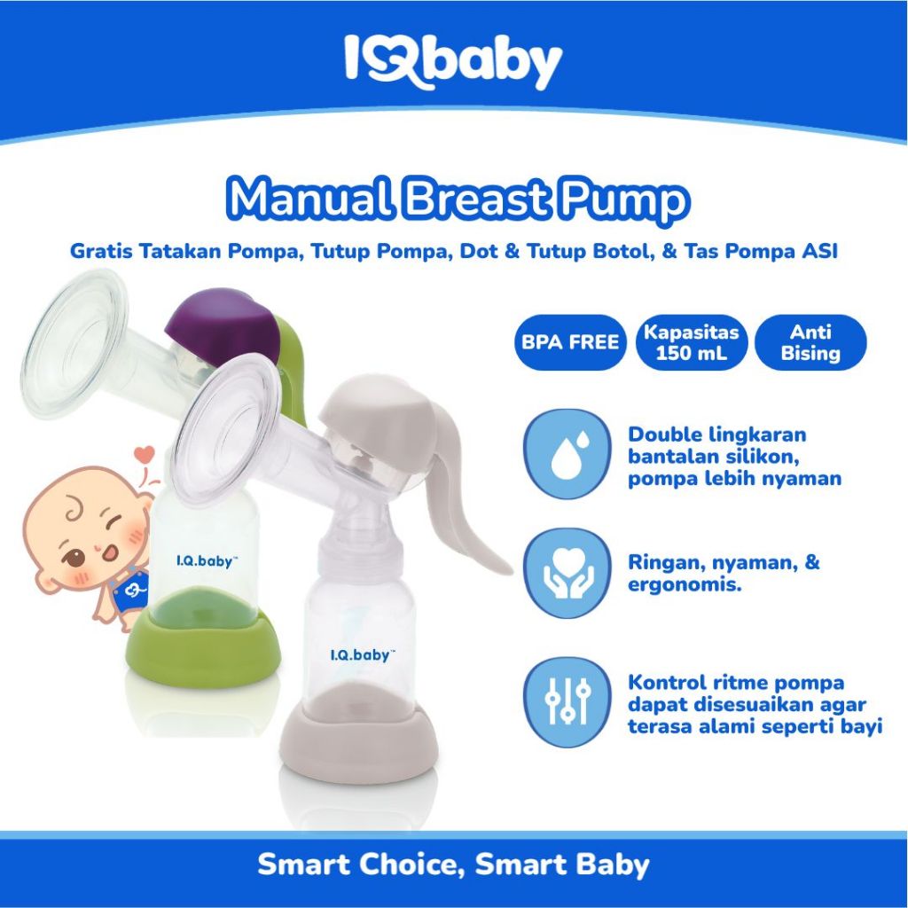 I.Q. BABY Pompa ASI Manual - Manual Breast Pump | Breast Pump Manual | Pumping ASI Manual | Pumping 