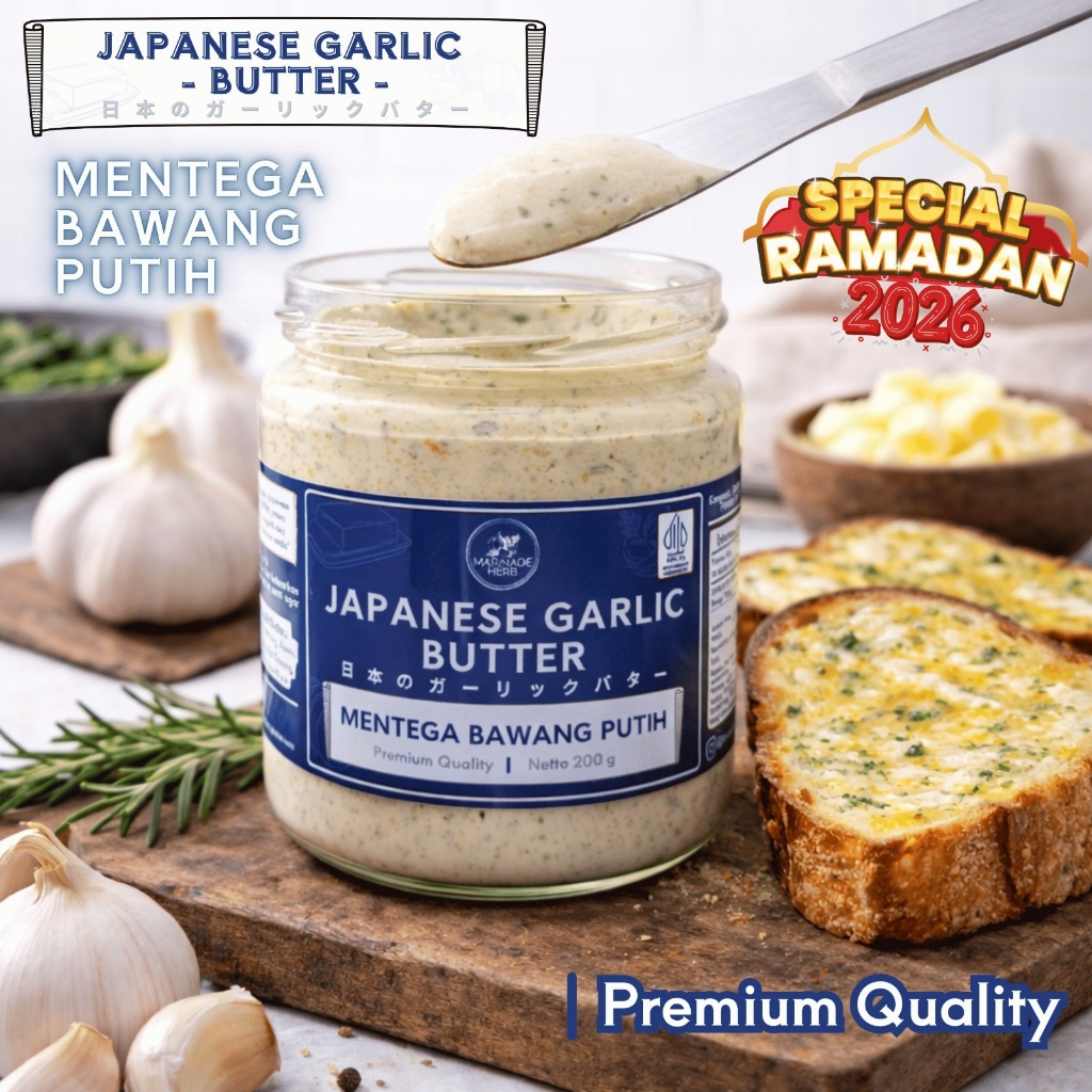 Mak Jum - GARLIC BUTTER UNTUK OLESAN DAN BUMBU MASAK LEZAT HARUM DAN GURIH PREMIUM - MARINADE HERB