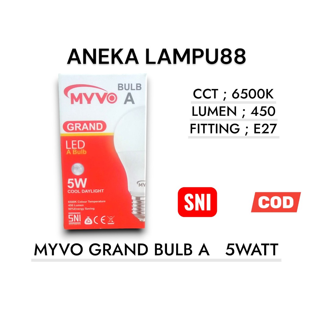LAMPU LED MYVO GRAND A 5 WATT - BOHLAM LAMPU MYVO GRAND A 5W