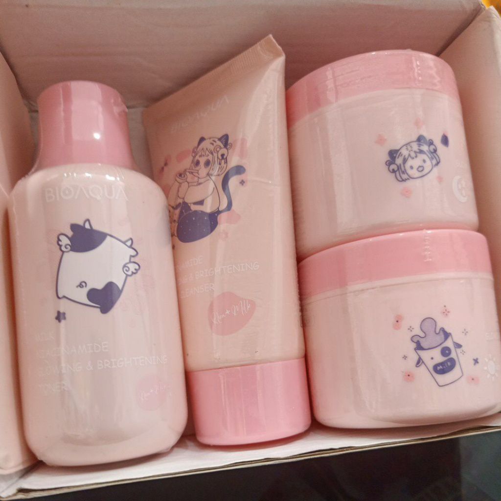 BIOAQUA SKINCARE SET ANAK MILK NIACINAMIDE / TRU-C ARBUTIN