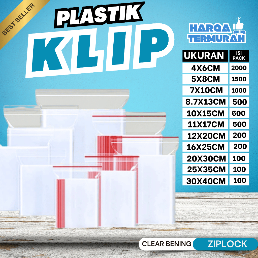 Plastik Klip Ziplock Bening Tebal Isi 2000pcs | Grosir Murah & Kuat untuk Makanan