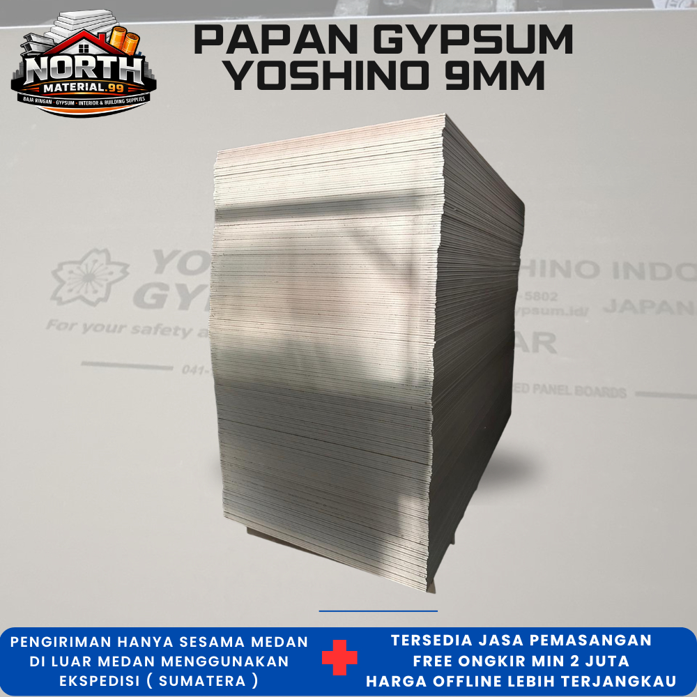 Papan Gypsum Yoshino 9mm - Papan Gypsum Plafon