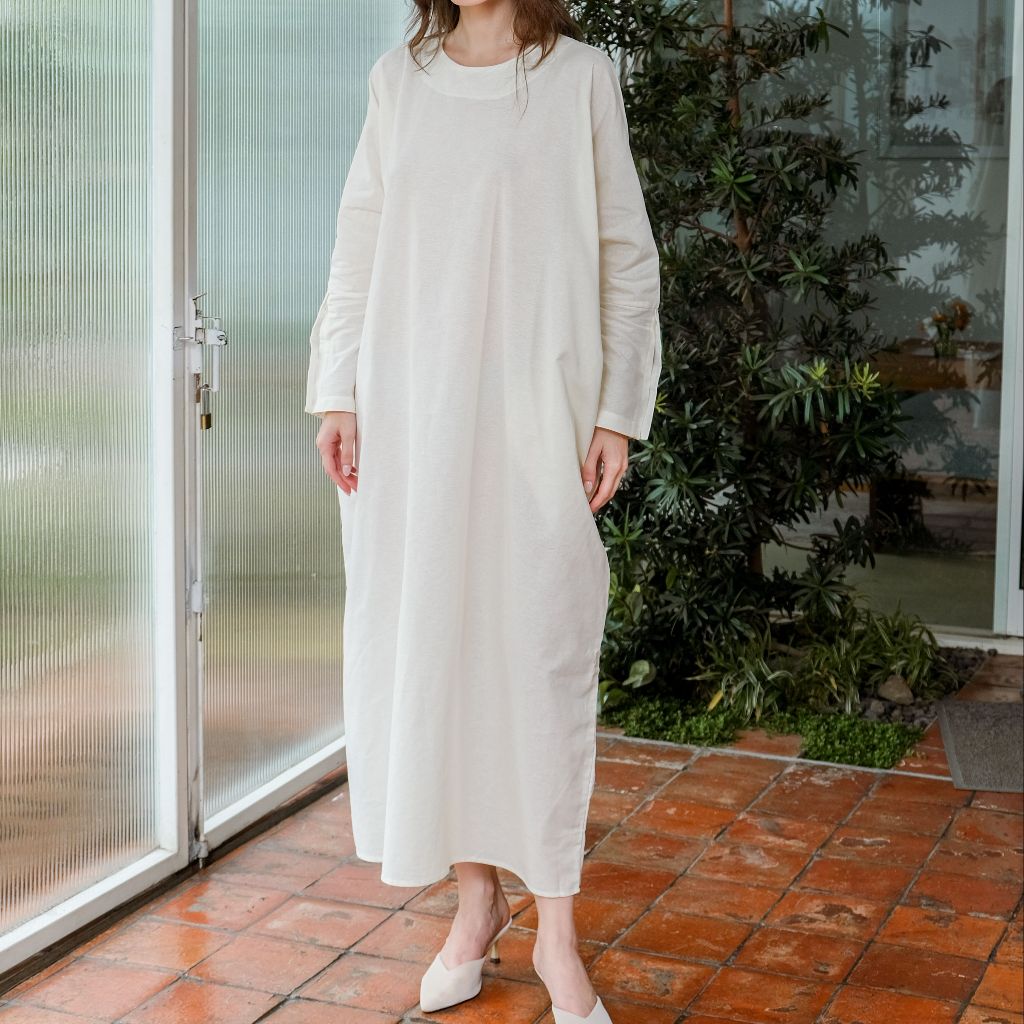Asiro Ermina Linen Dress Gaun Gamis Session Ramadhan Baju Lebaran 2026 Gamis Panjang Wanita Gamis Po
