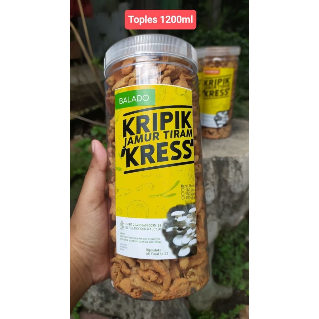 Kripik Jamur crispy renyah kemasan toples 1200