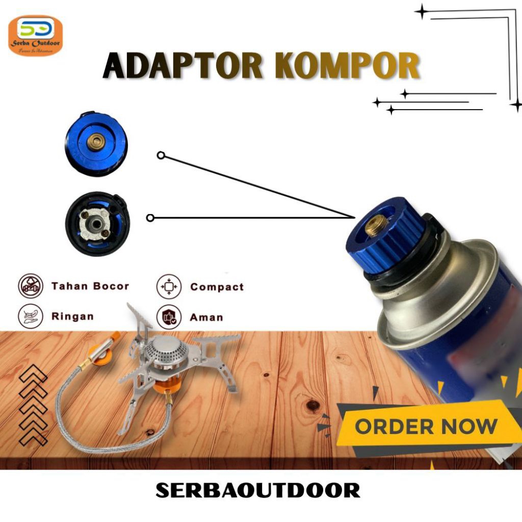 Konektor Gas Kaleng Portable Sparepart Alat Penghubung Kompor untuk Camping Piknik