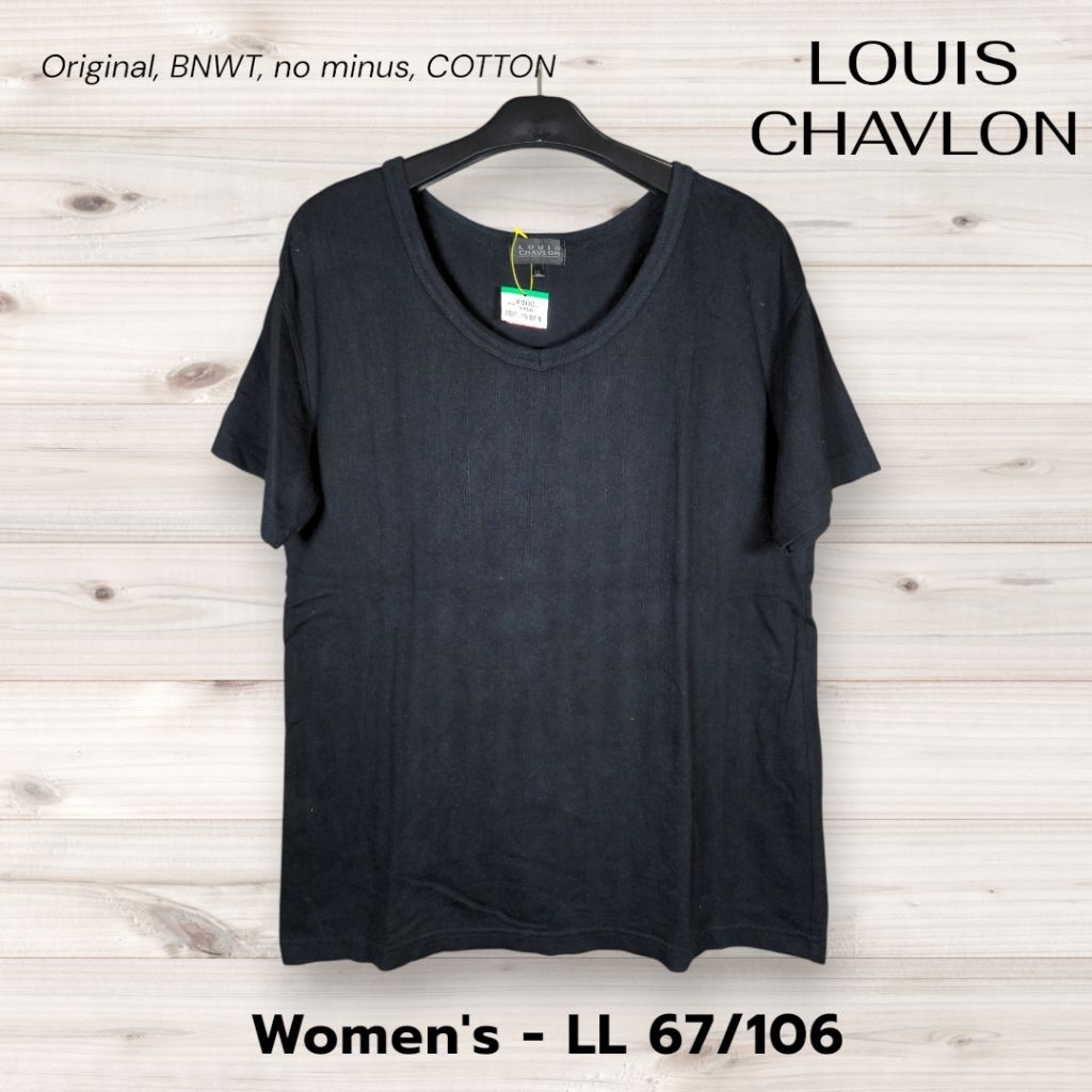 Louis Chavlon women's T-shirt BNWT Black Size LL Kaos Oblong Wanita Model Crop