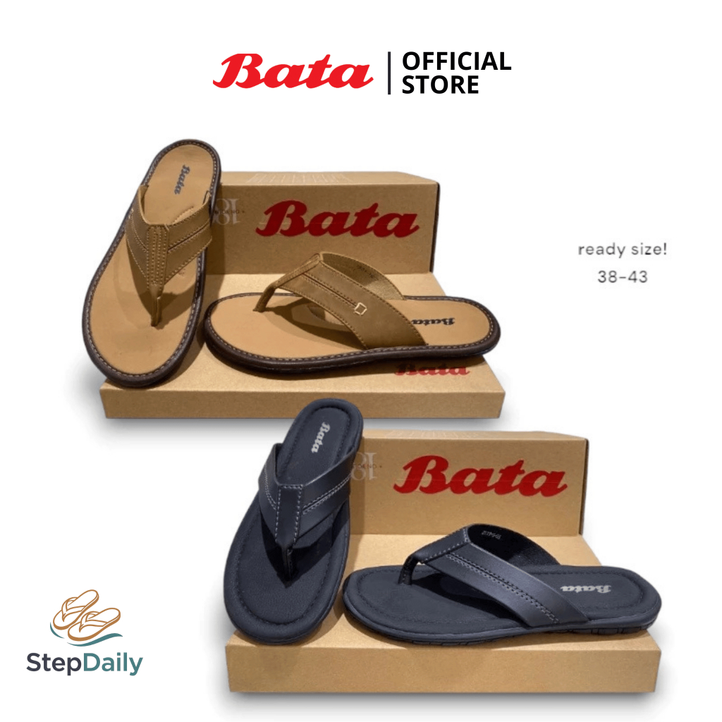 Sandal Kulit Jepit Bata Sandal Pria Wanita Dewasa Brown Size 39-43 Sandal Jepit Kulit Style Terbaru