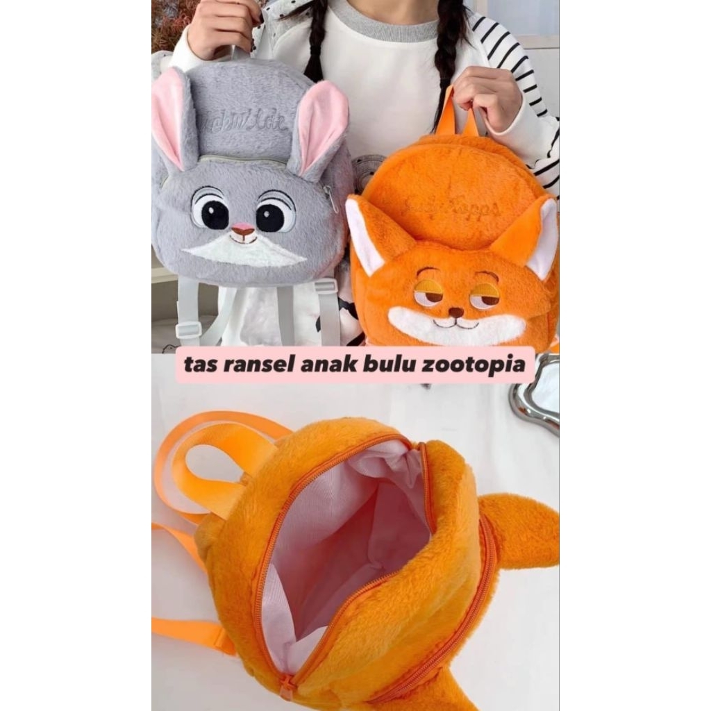 OHMAIGOODS - TAS BULU RANSEL ANAK ZOOTOPIA