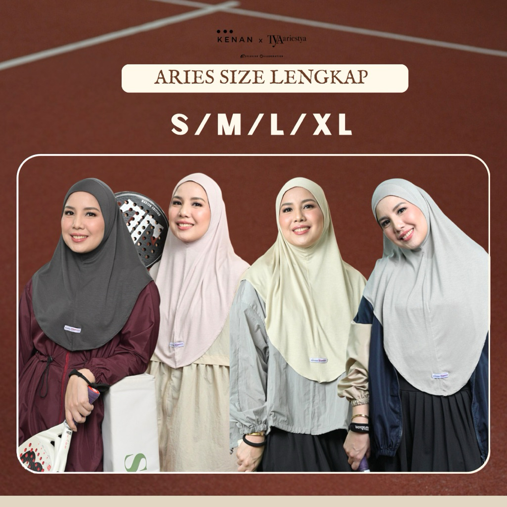 Kenan x Tya Ariestya - Aries Instan S/M/L/XL  Hijab Bergo Soft Ped Airflow Cooltech