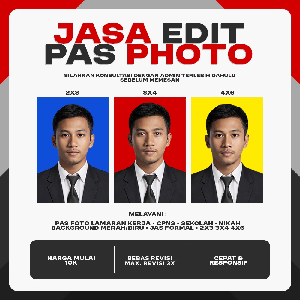 Edit Pas Foto Online Background Merah Biru – Cepat & Rapi
