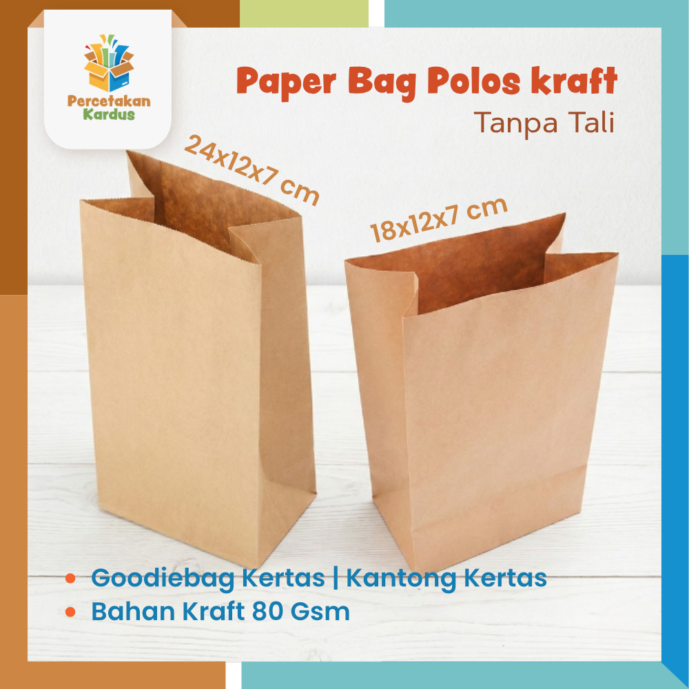 Paper Bag Polos kraft | kantong kertas| goodie bag kertas Murah | Tas Kertas Kecil Mini Souvenir | K