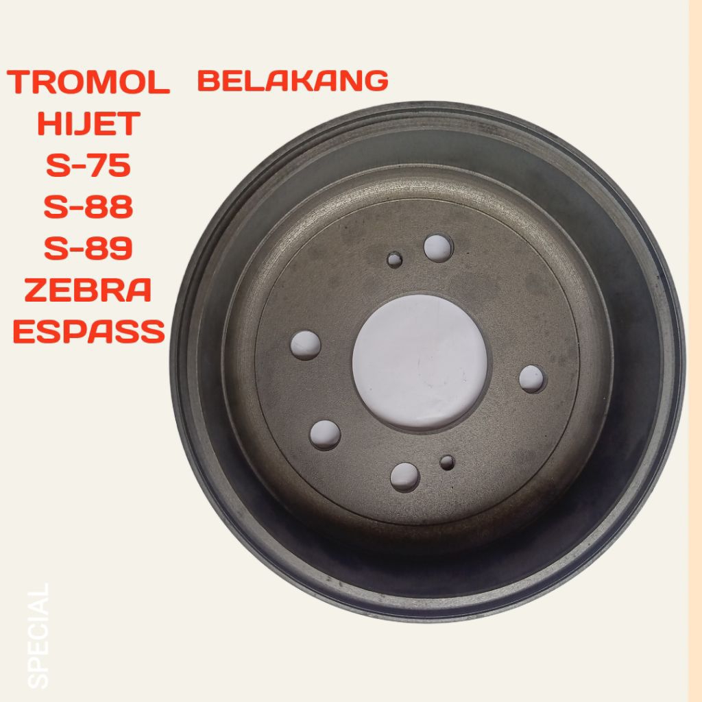 Tromol rem belakang Daihatsu /Hijet 1000/Zebra /Espass s91 S75/S88,/S89