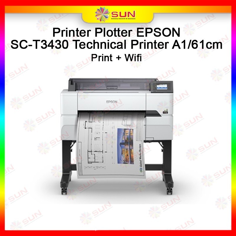 Printer Plotter Epson SureColor SC T3430 / SC-F530 WiFi - Printer A1 61cm