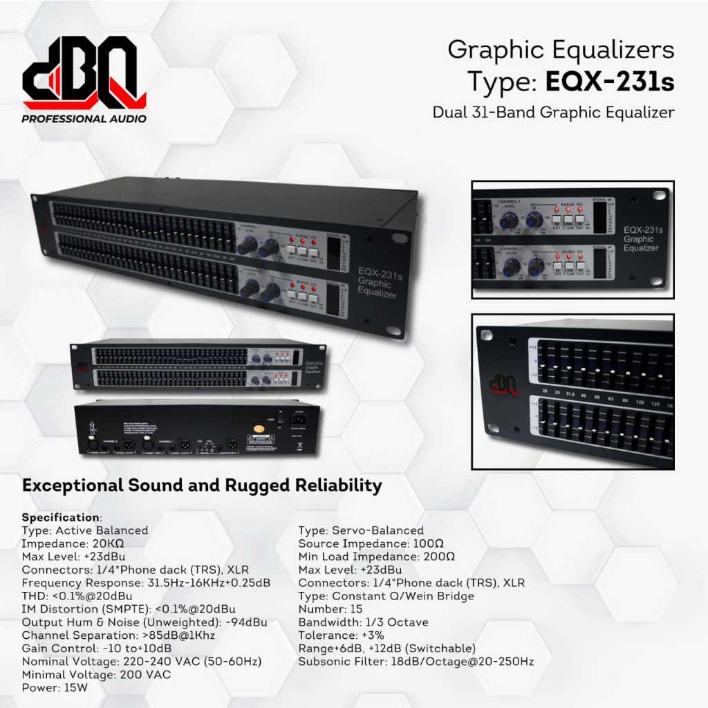 Equalizer DBQ EQX231S DBQ EQX 231 DBQ 231 SUB Original Garansi Resmi 2 x 31 Channel Dual Channel Equ