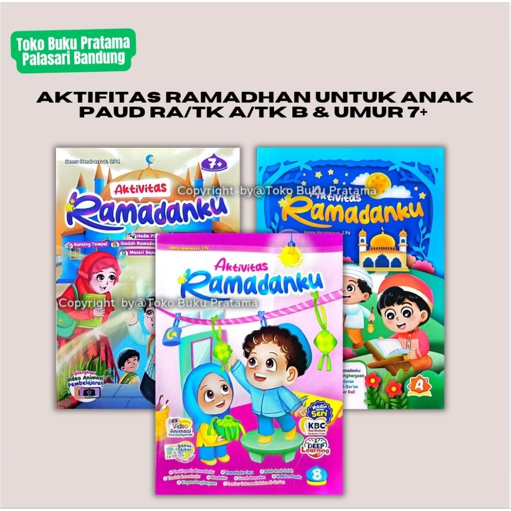 Buku Aktivitas/Kegiatan Ramadhan Untuk Anak Paud,RA,TK A,TK B,Sd Dan Umur 7+