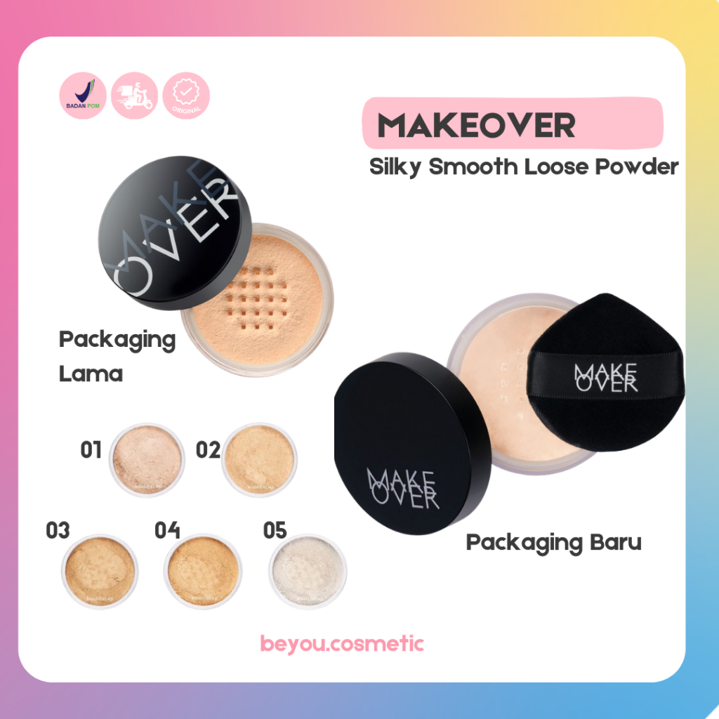 MAKE OVER Silky Smooth Translucent Powder Makeover Bedak Tabur Loose Transparan 35g