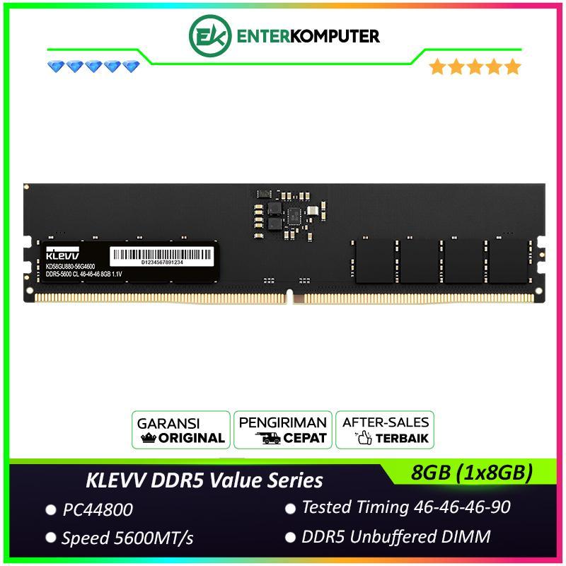KLEVV DDR5 Value Series PC44800 5600MHz 8GB (1x8GB) 46-46-46-90 - KD58GU880-56G4600
