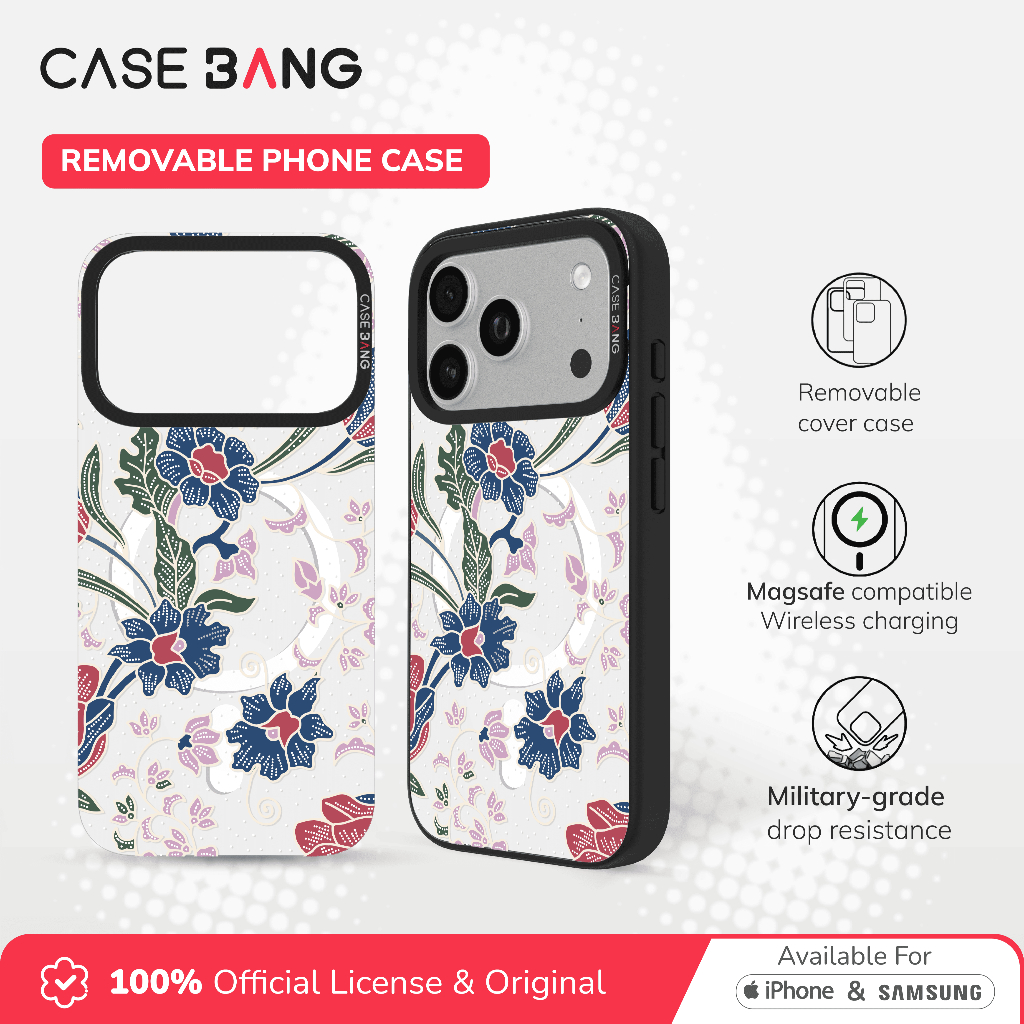 Casebang Removable Phone Case Cover Batik Series - Batik 09 Magnetic Casing Iphone