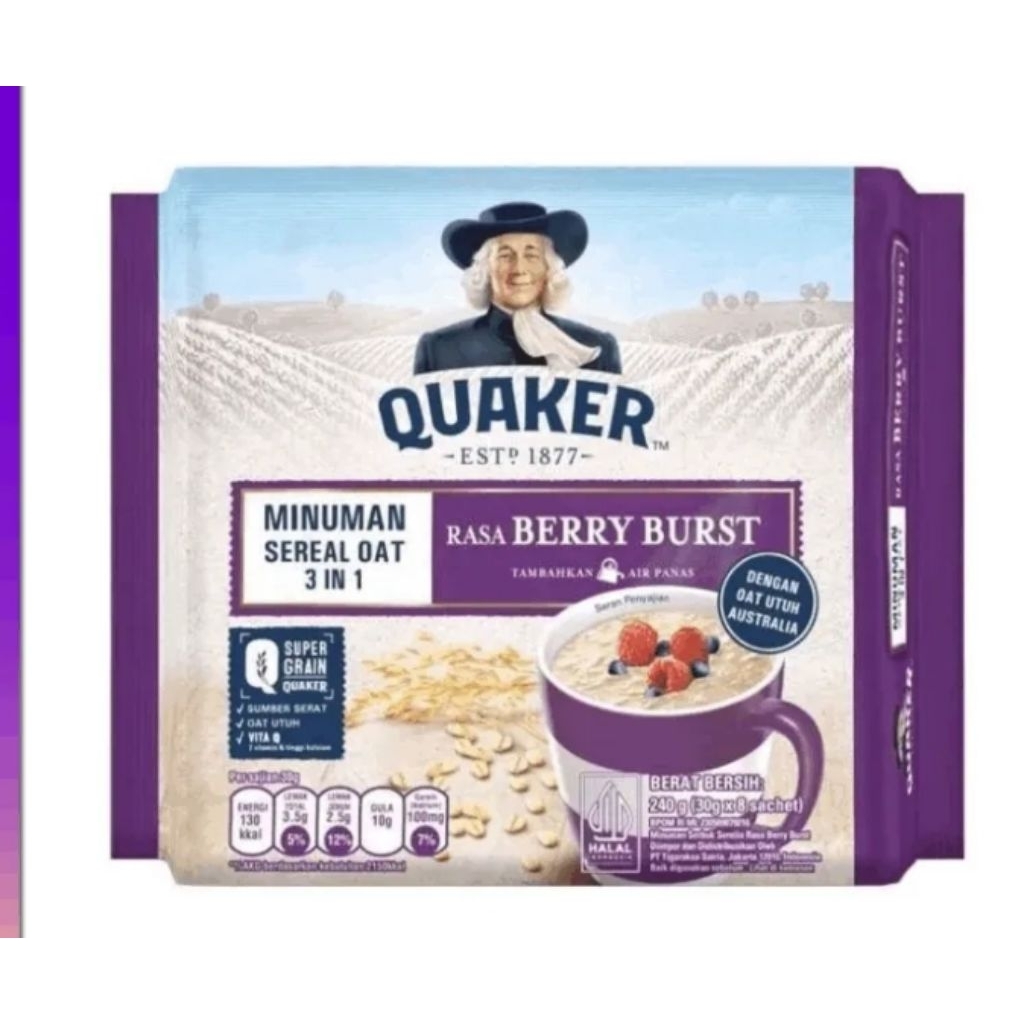 [30 gram x 8] quaker oat 3 in 1 sachet