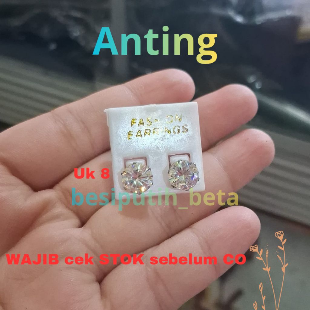 anting / giwang besi putih ambon / besi putih asli