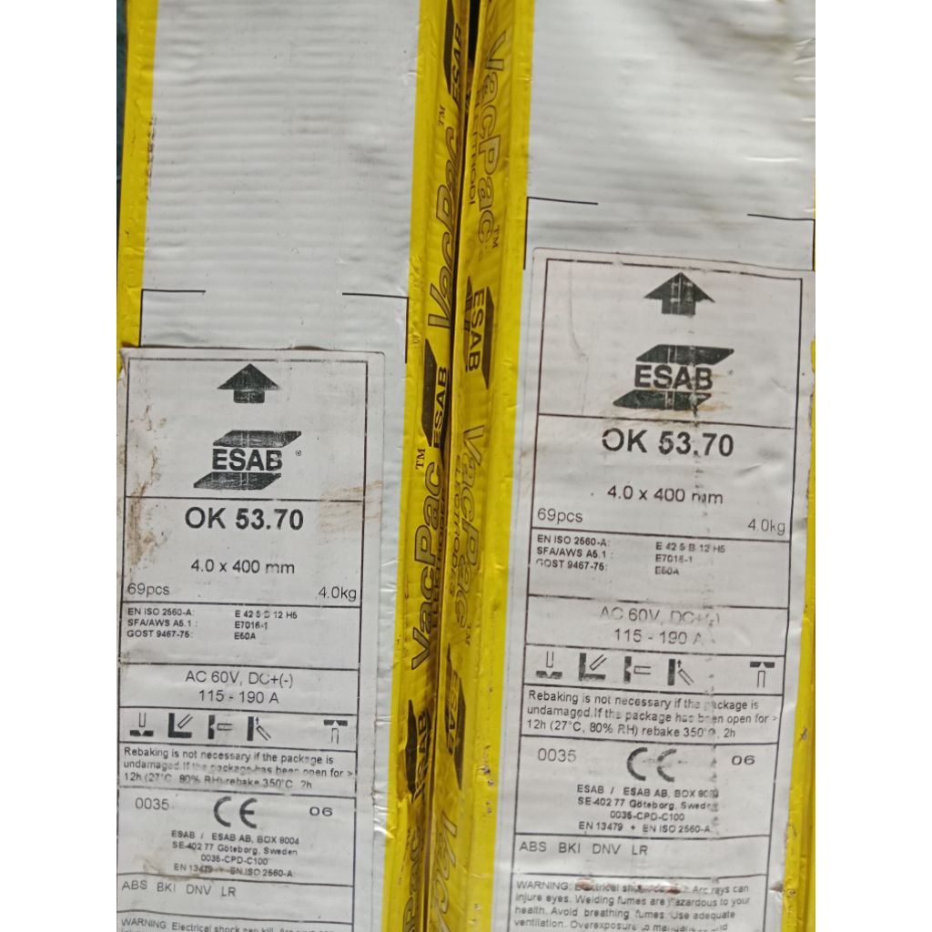 KAWAT LAS ESAB OK-53.70 Size. 4.0MM AWS E7016-1