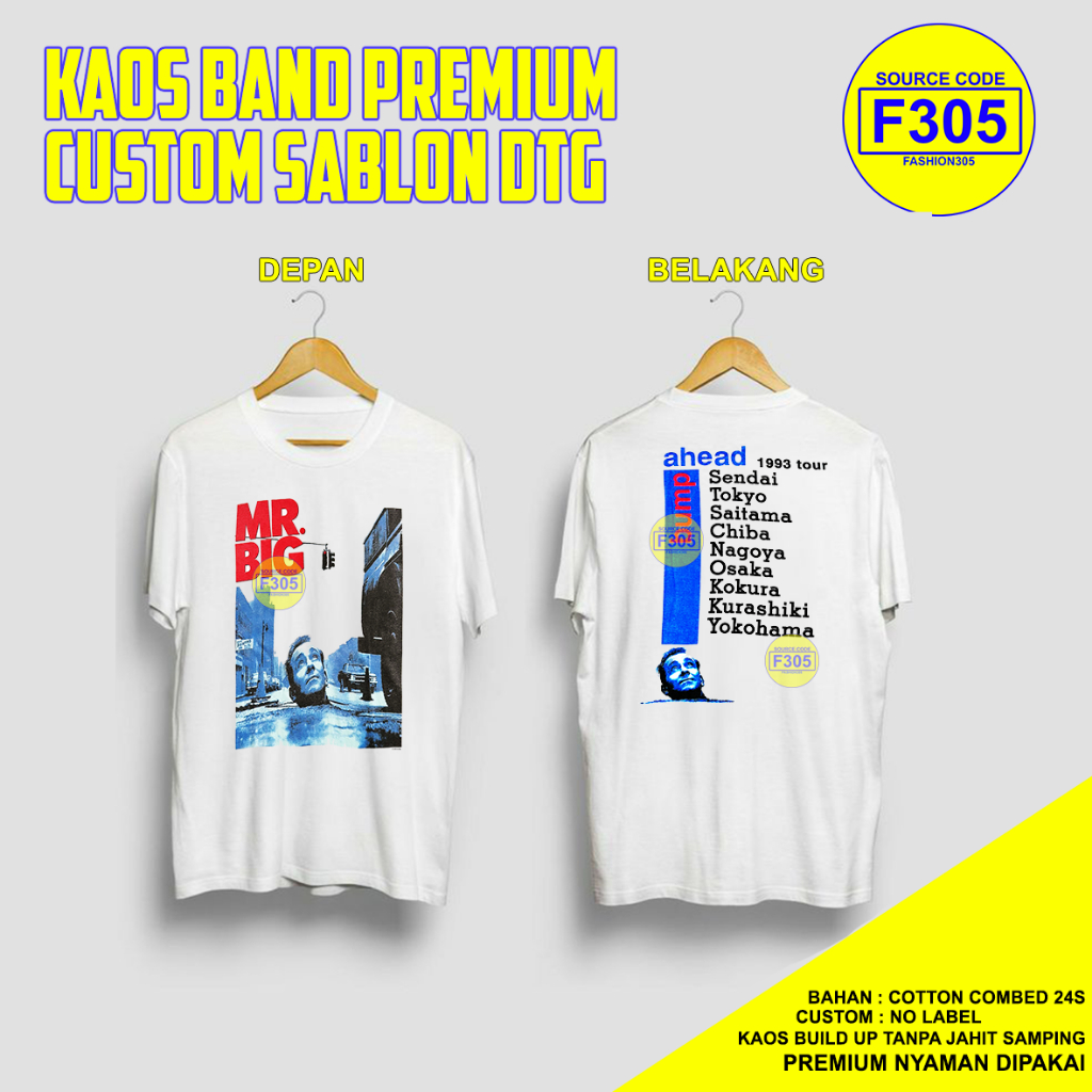 KAOS BAND VINTAGE MR BIG PREMIUM CUSTOM SABLON DTG