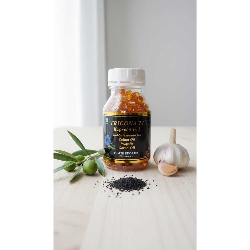 Trigona 77 kapsul habbatusauda,zaitun,garlic,propolis