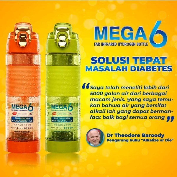 BOTOL KESEHATAN MEGA 6 FAR INFRARED HYDROGEN WATER 600ml