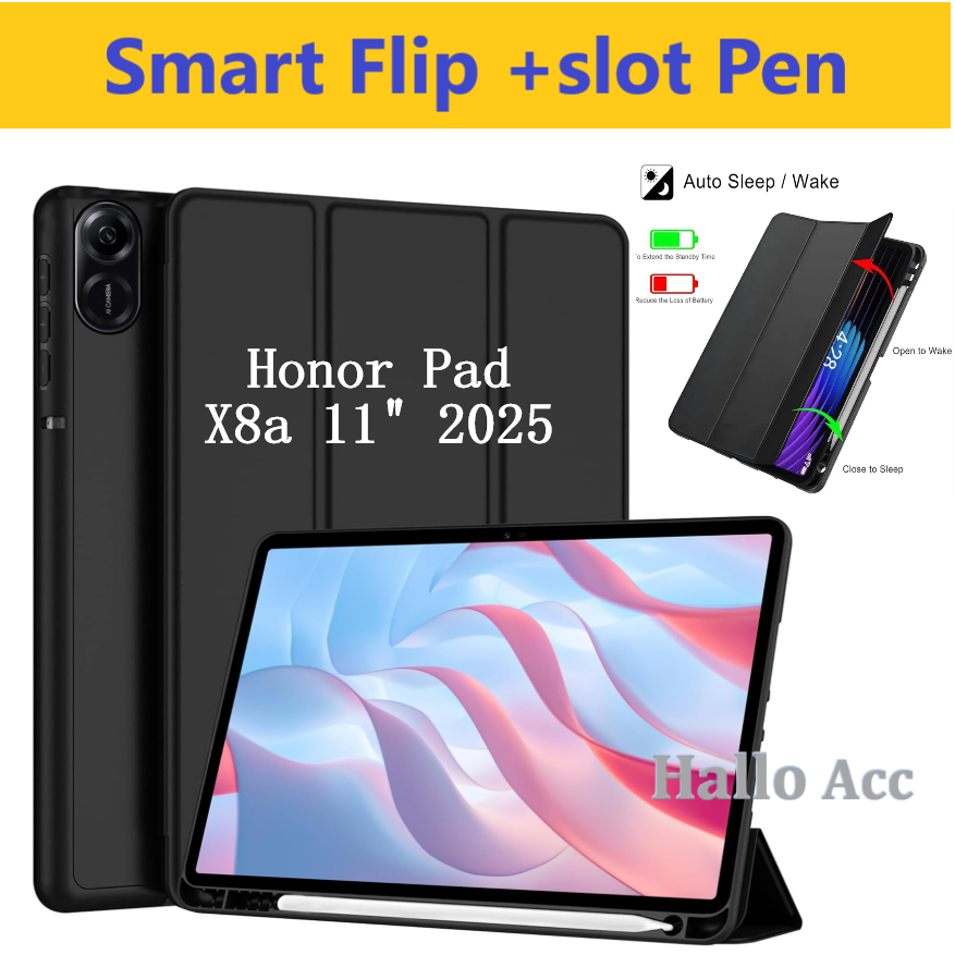Case HONOR PAD X8A Flip Smart Case Cover Casing HONOR PAD X8A Standing
