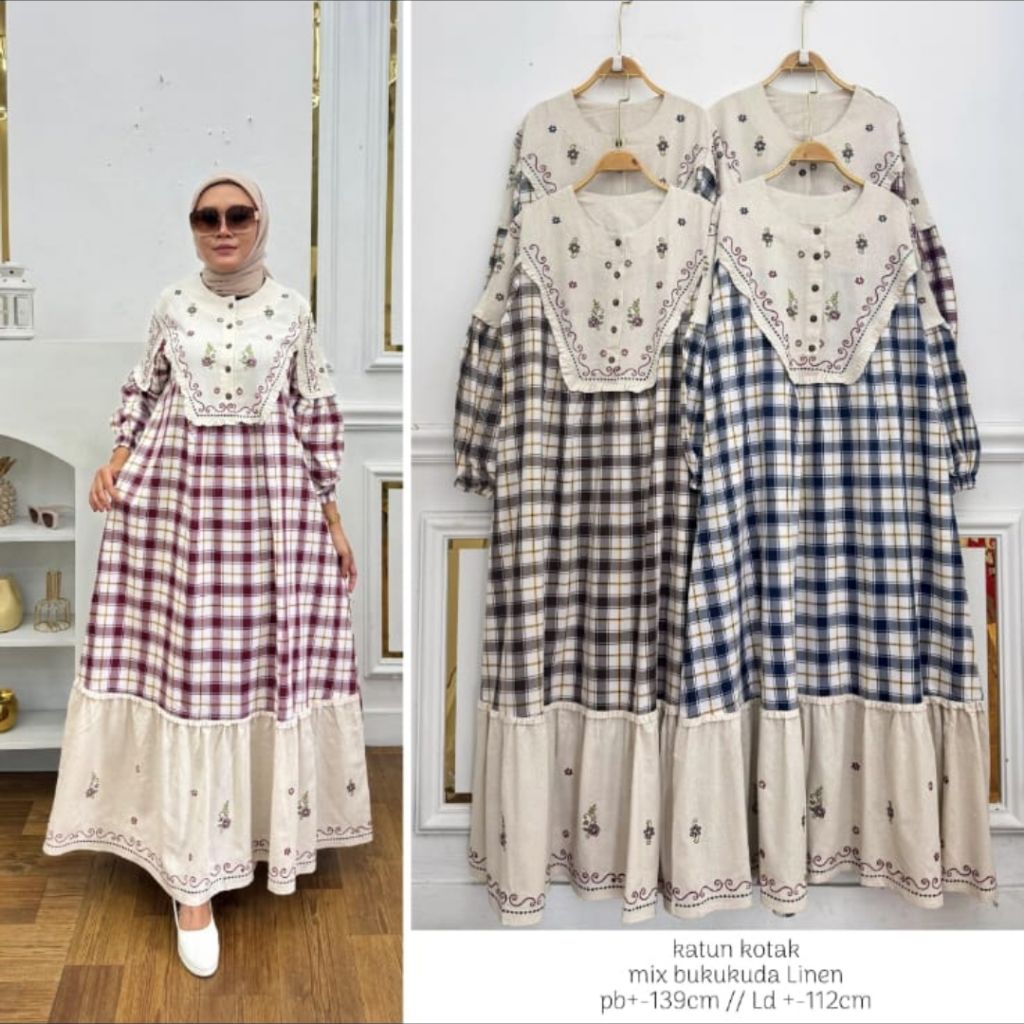 MIDI KOTAK LINEN MIX BORDIR