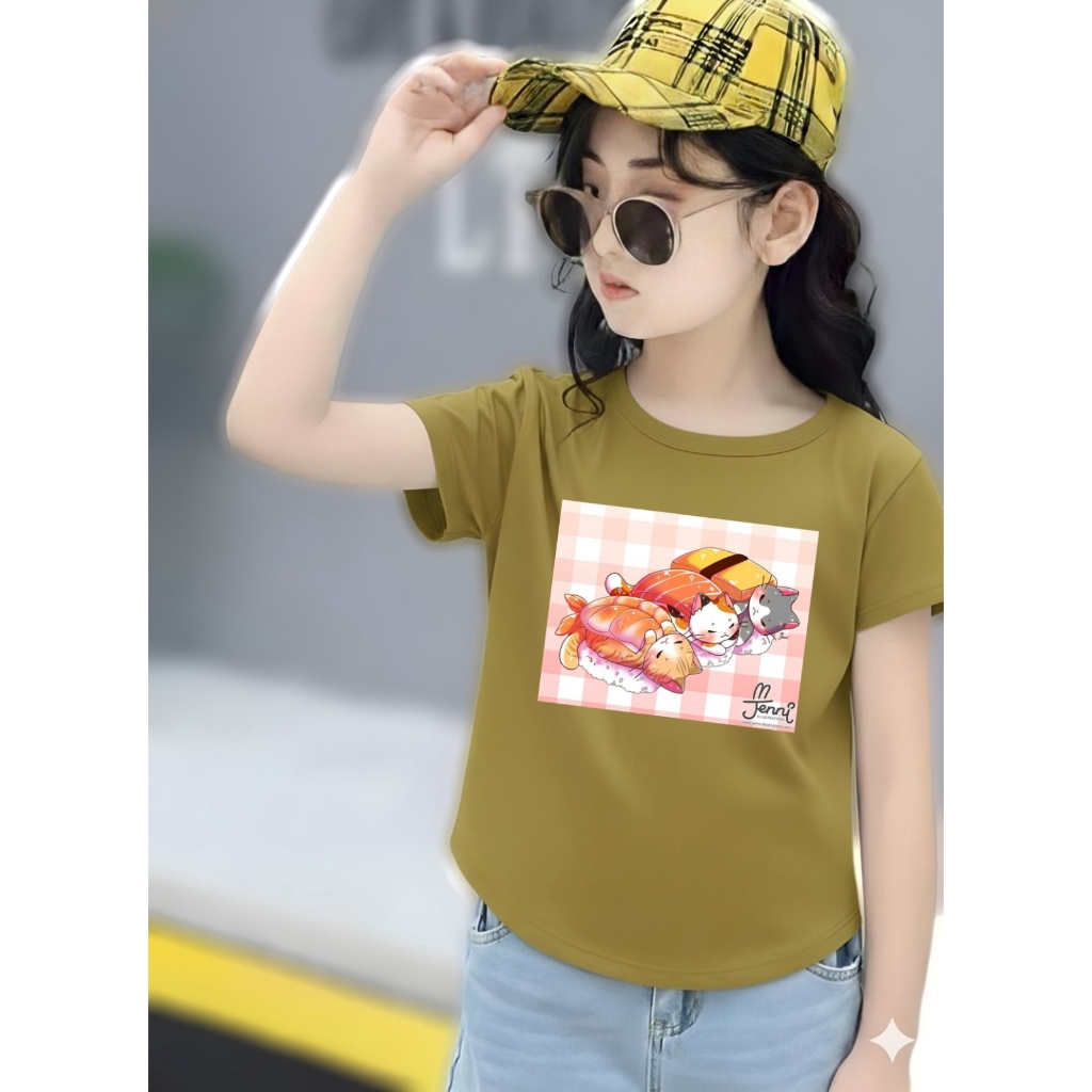 KAOS BOCAH kaos oval oversize anak perempuan spandek oval jennie