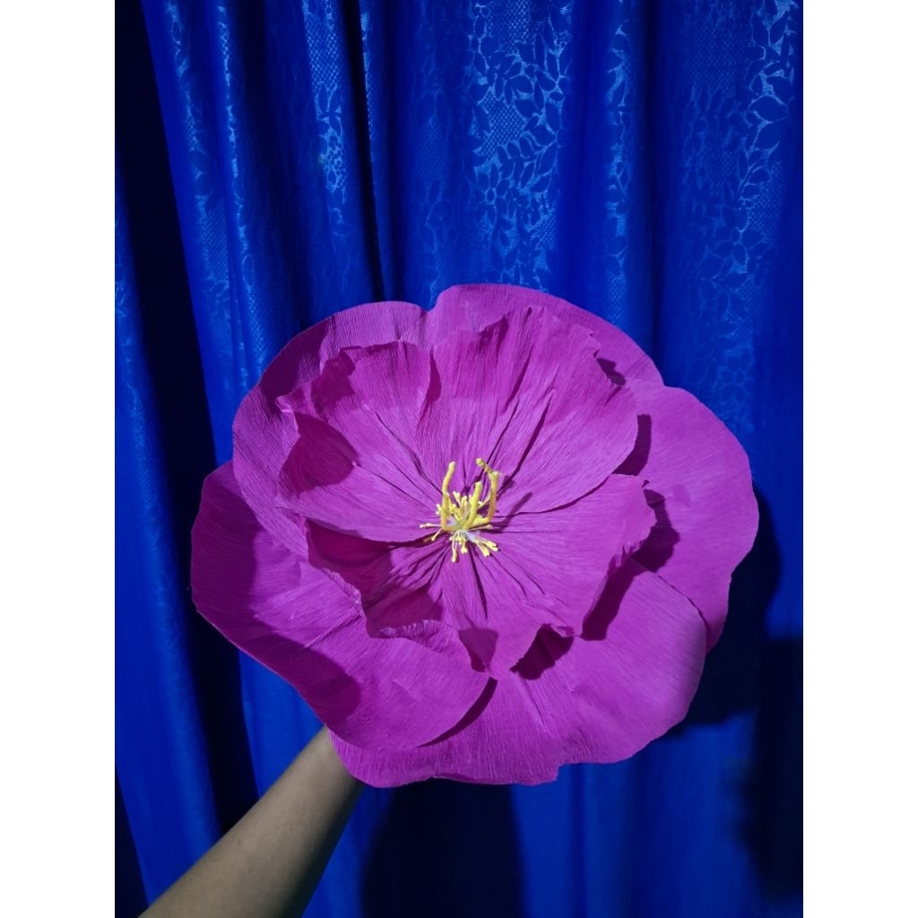 bunga kertas crepe paper/bunga hias bahan crepe paper/bunga kertas/giant flower/bunga kertas 3d pape