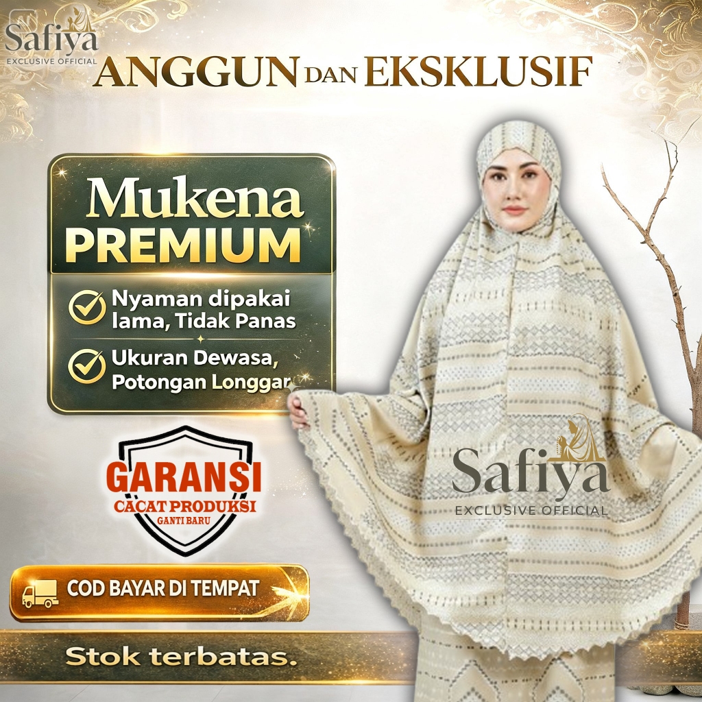 Mukena Telekung Dewasa katun motif adem lembut tidak panas premium panjang