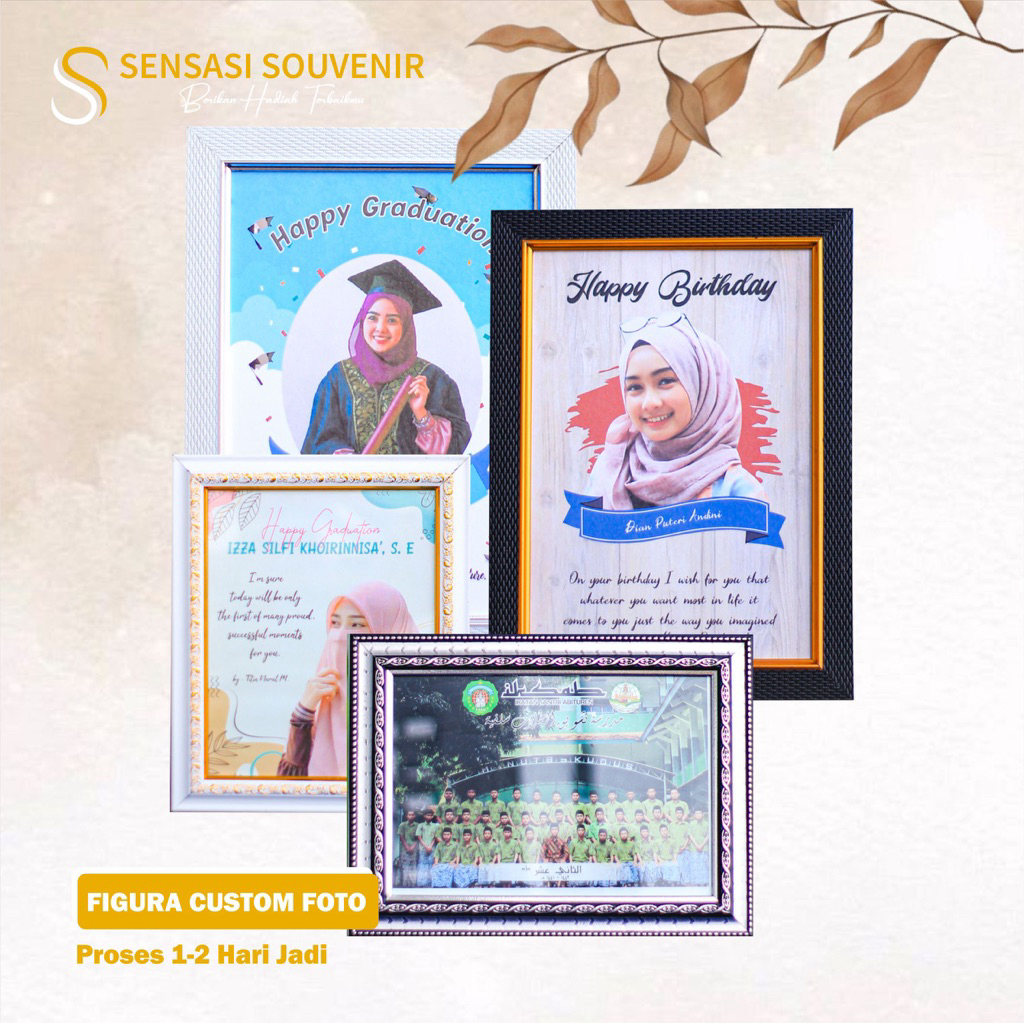 FRAME FIGURA KACA FOTO FIGURA CUSTOM A4 F4 A3 FULL FOTO