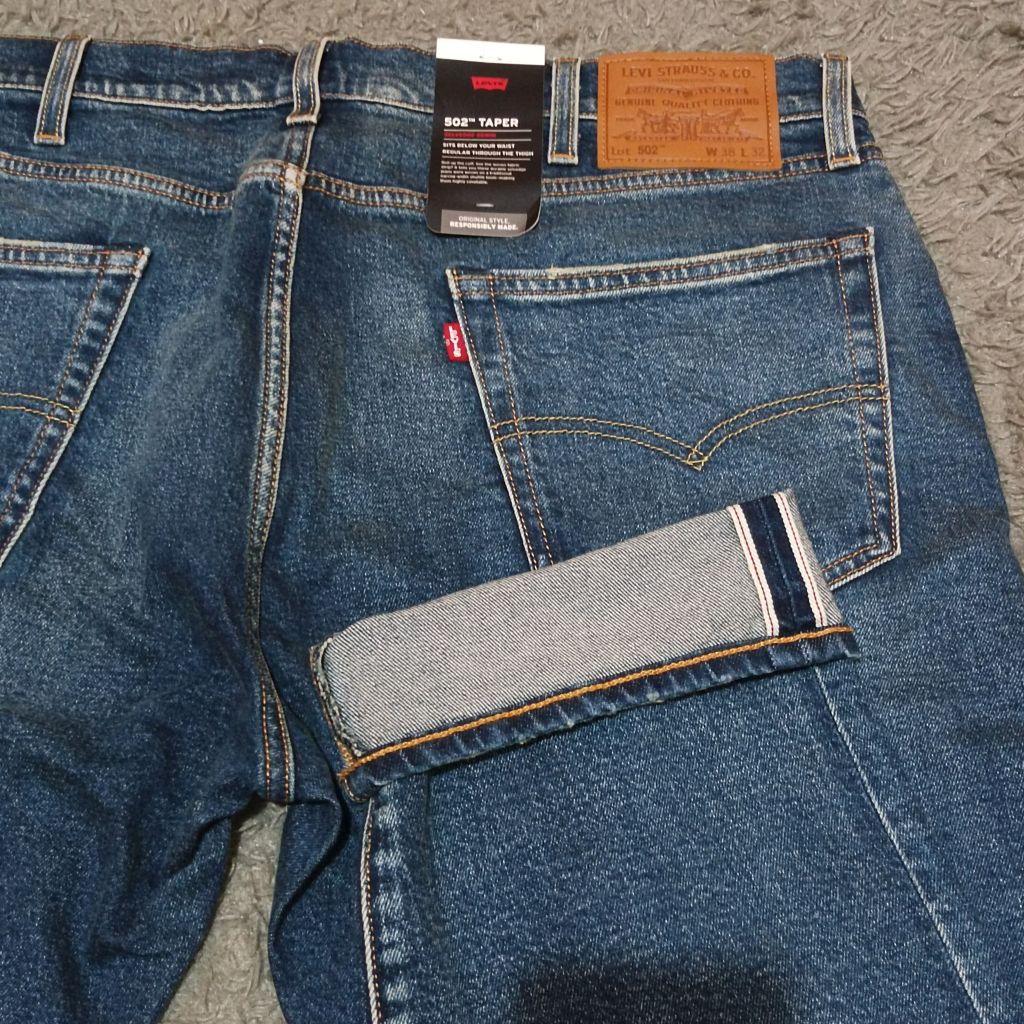 Levis 502 taper selvedge denim big E seri lot BNWT original resmi store murah