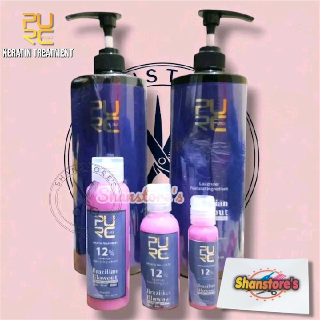 Purc Keratin Aroma Lavender 12% Pelurus Rambut 30Ml 60Ml & 100Ml Perawatan Shampo Kering Smoothing C