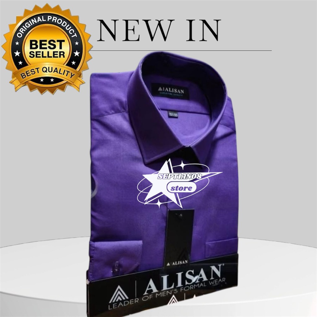 (ALISAN) original kemeja alisan polos original REGULER ungu tua