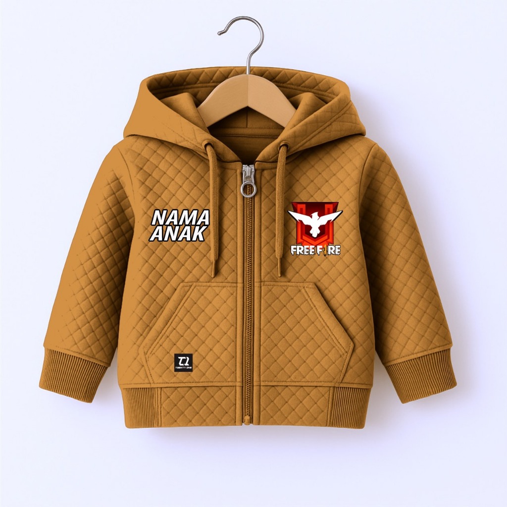 SWEATER HOODIE DIAMOND KNIT ANAK FREE FIRE USIA 1-12THN