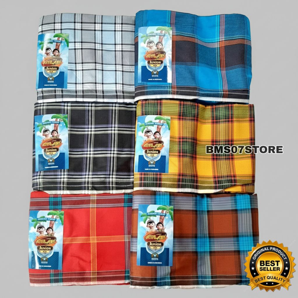 Atlas Junior - Sarung Anak Atlas Motif Kotak Kotak Merek Atlas Junior