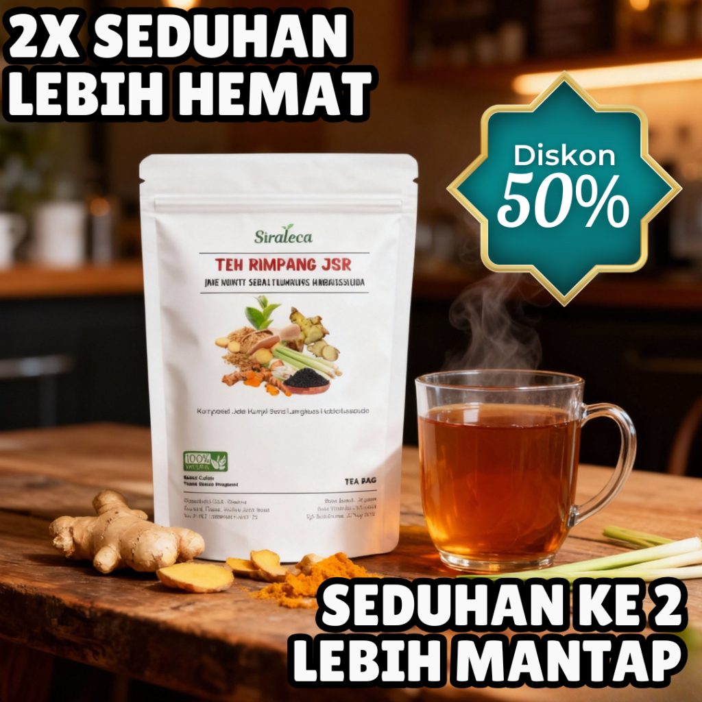 TEH RIMPANG JSR by SIRALECA (BPOM) 100% ORGANIK RAMUAN PROMIL PELANGSING BADAN MELANCARKAN HAID