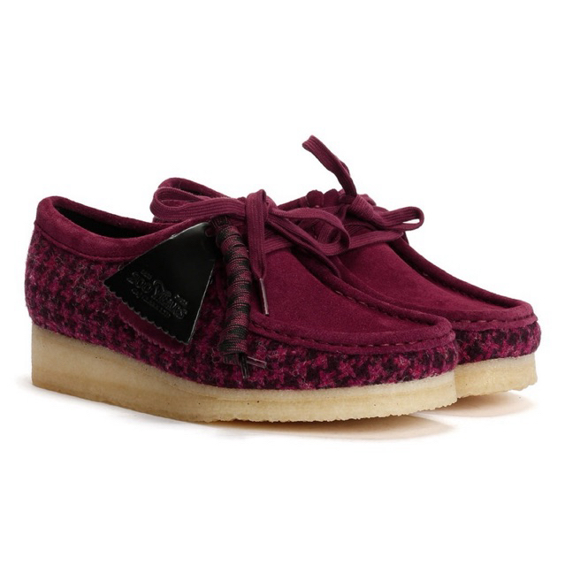Clarks Wallabee X Harris Tweed Purple Original Resmi