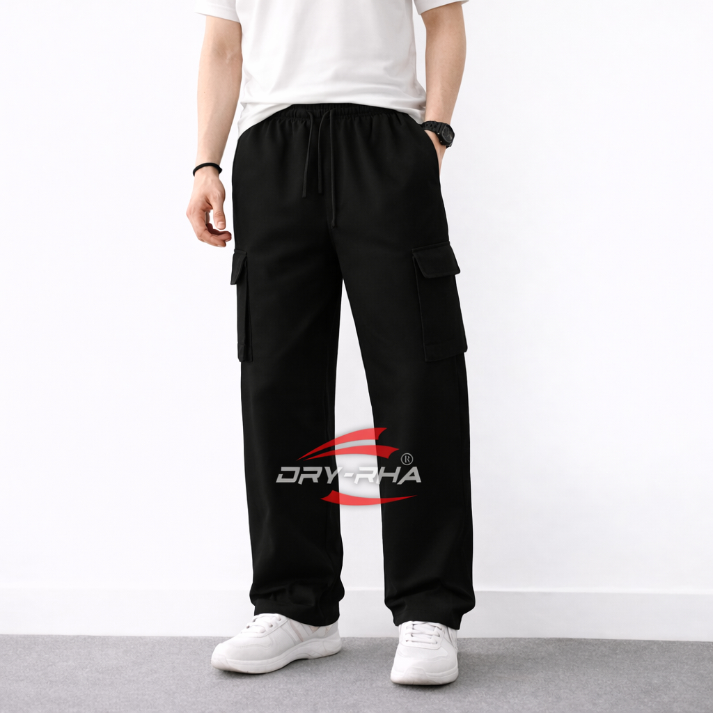 HOT Dryrha - Celana Cargo Panjang Pria Korea Style Basic Sport Celana Training Kargo Panjang Pria
