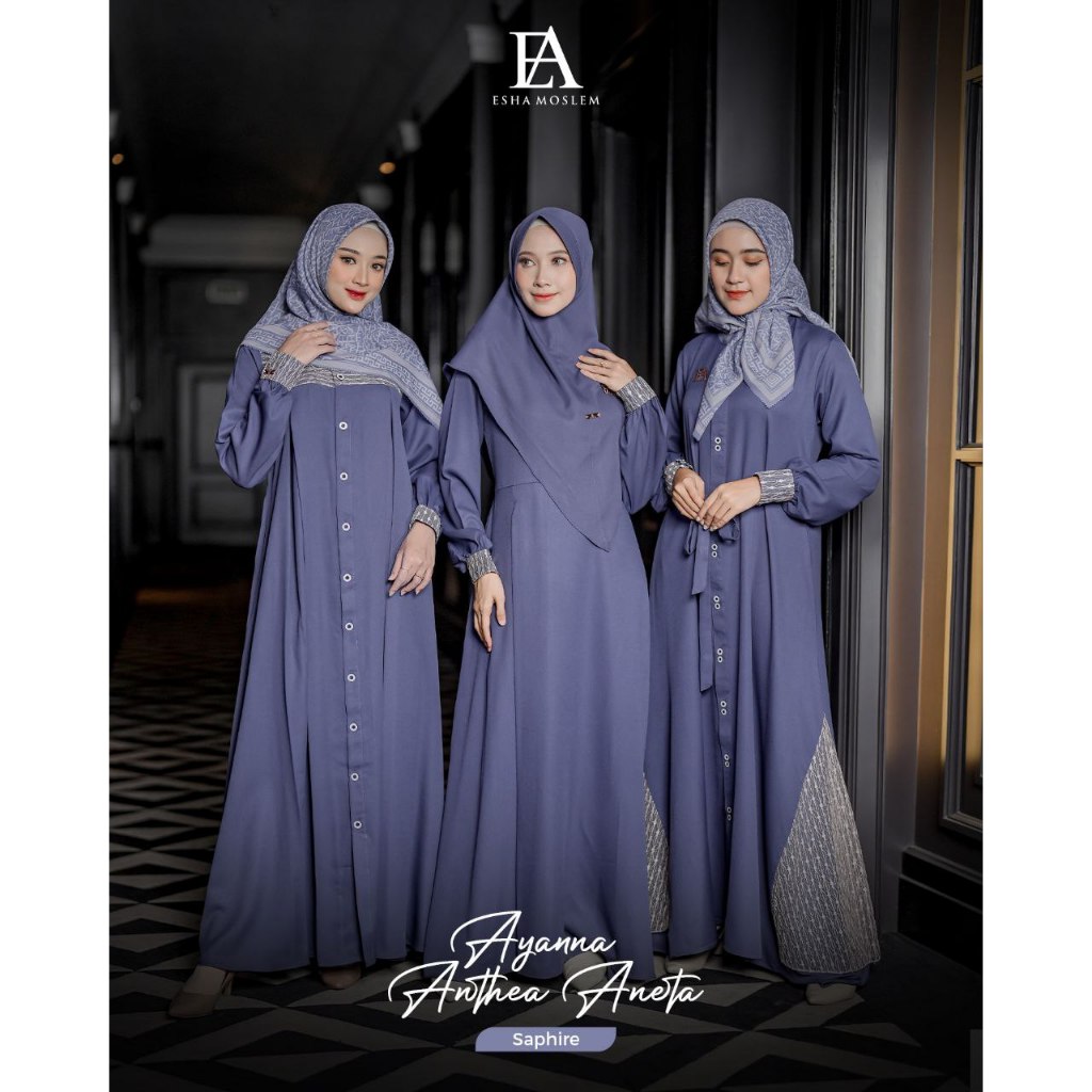 ESHA MOSLEM READY Gamis Abaya Ayanna Anthea Aneta Dress Original By Esha Moslem GAMIS ABAYA