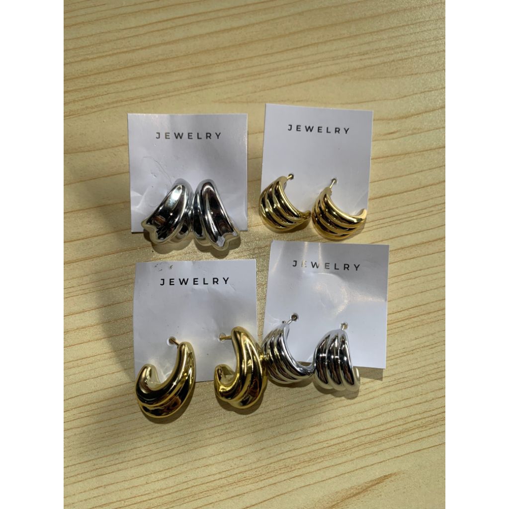 Anting Wanita Emas Putih -Elegan dan Modis