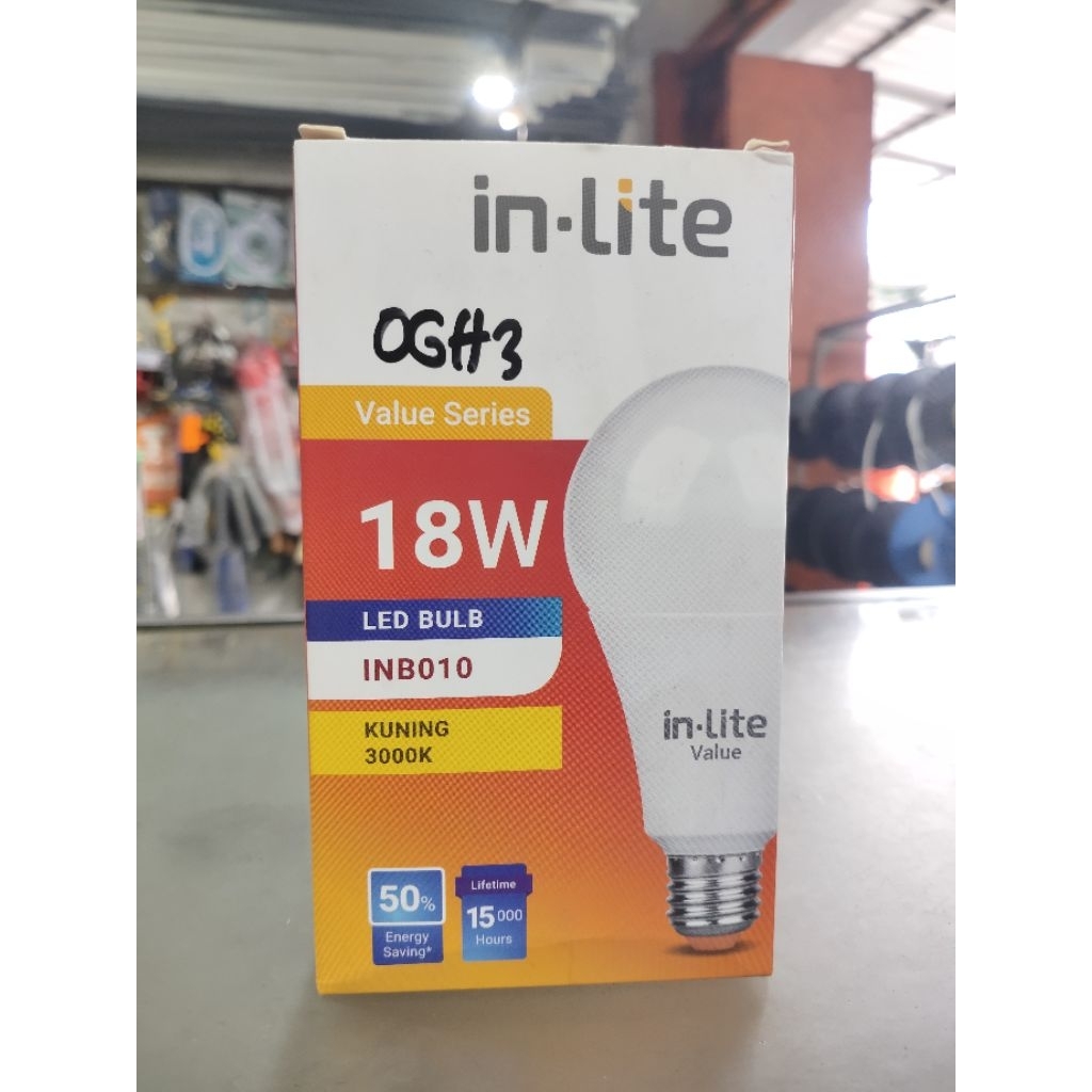 INLITE WARM WHITE LED BULB INB010 18 WATT
