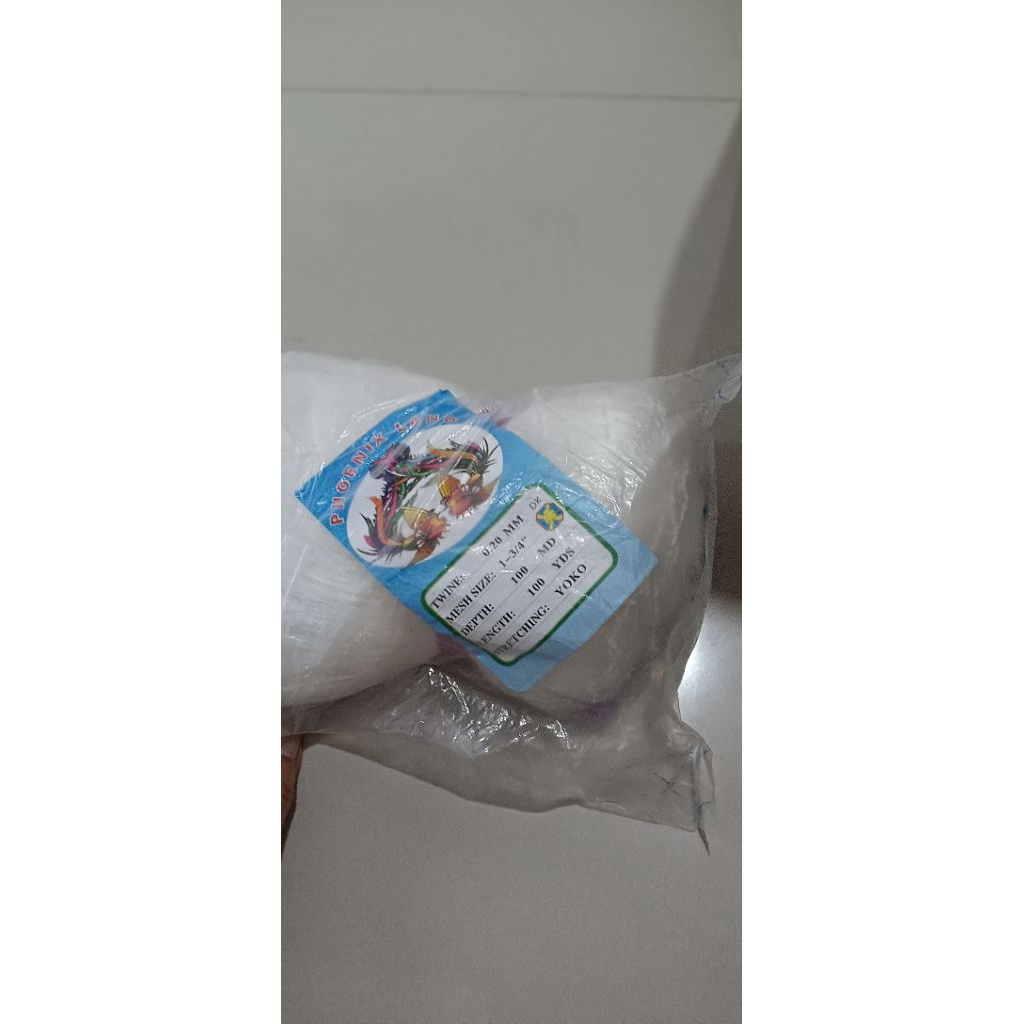 jaring ikan senar 0.20 1¾ inchi 100/100 yoko jaring phoenix jala ikan