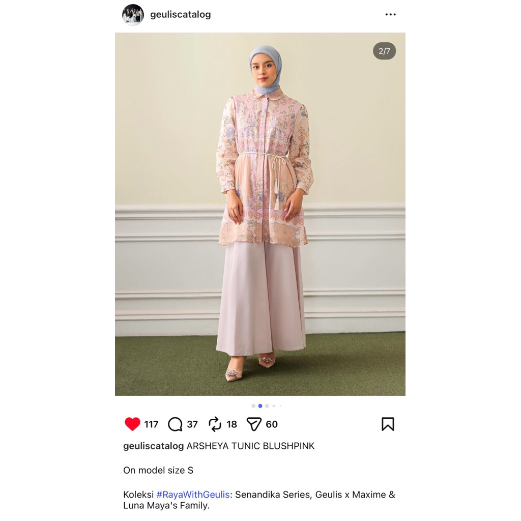 GEULIS  arsheya tunik blush L maxime & luna maya's family series #rayawithgeulis