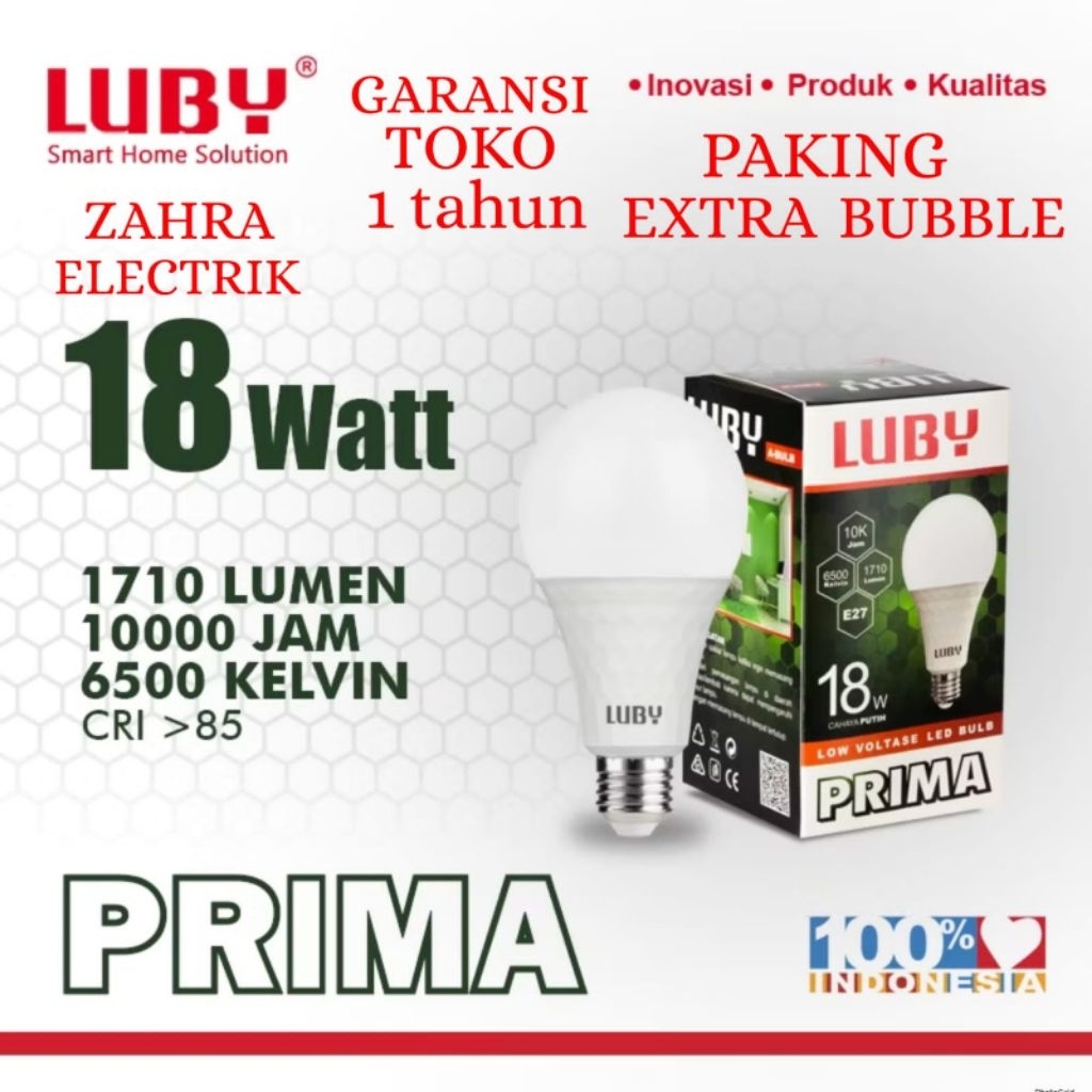 BOHLAM LED LUBY / LAMPU LED LUBY PRIMA 18W