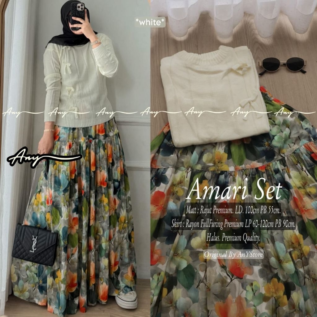 sakura amari setelan rok wanita alfashion rajut batwing atasan knit rok plisket motif tunik jumbo ld