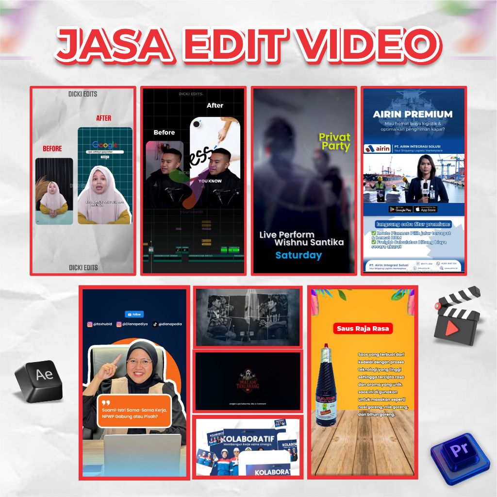 Yourneeds.id Jasa Editing Video/ Editor Video Tiktok/ Youtube Short Kreatif dan Berkualitas DLL